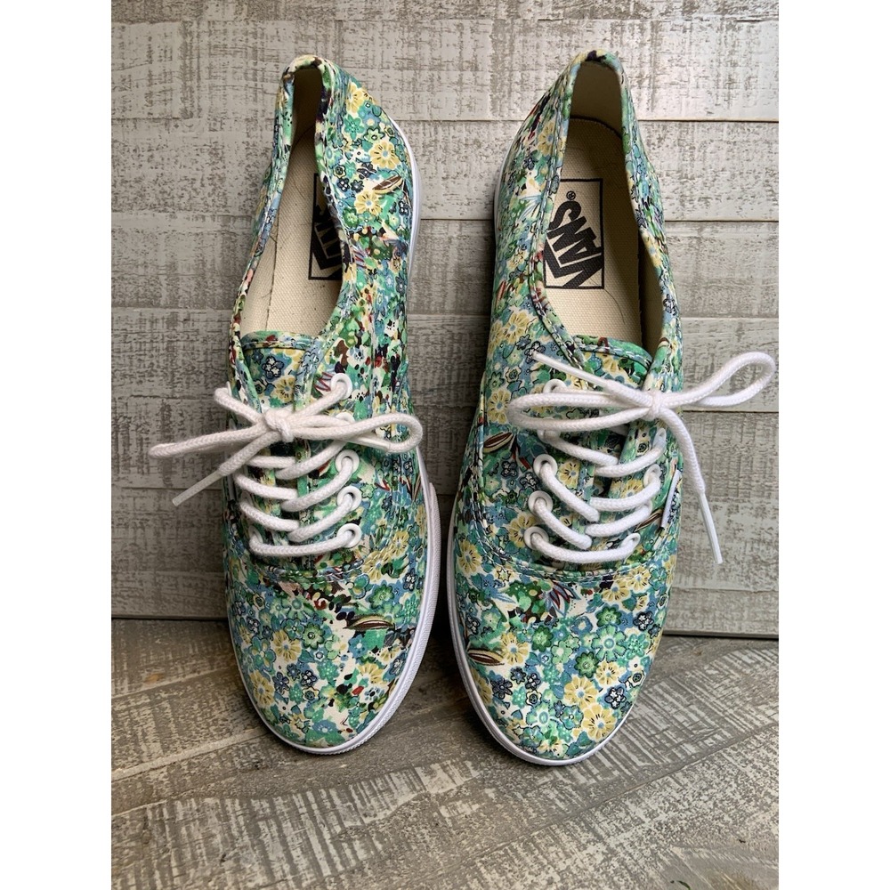 Vans Authentic Liberty Floral Sneakers Canvas Low Top Women Size 8 Men's 6.5